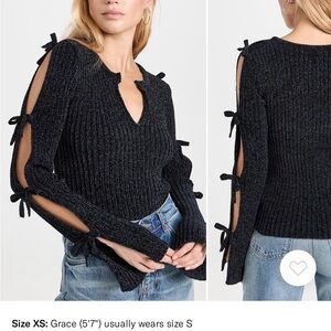 Moon River Cutout Ribbon Sweater